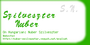 szilveszter nuber business card